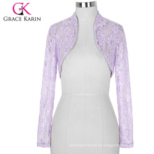 Mujer de las señoras de manga larga Cropped Lilac Lace Shrug Bolero BP000049-4